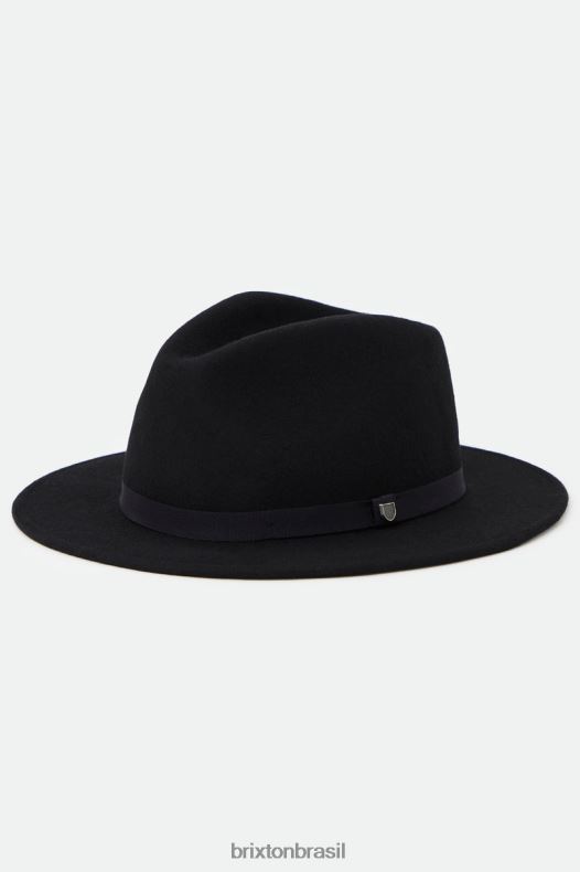acessórios Brixton fedora packable messer preto homens 2TDHFZ225