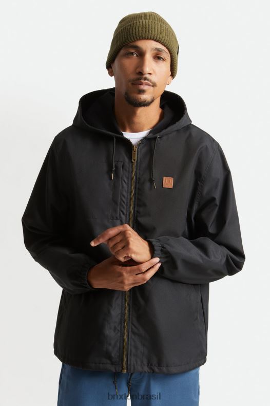 vestuário Brixton claxton beta jaqueta com capuz e zíper preto homens 2TDHFZ142