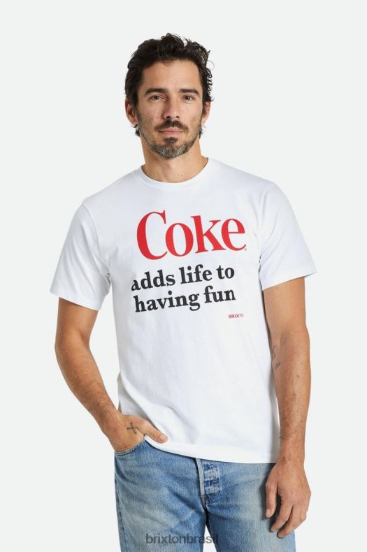 vestuário Brixton coca-cola se divertindo camiseta personalizada s/s branco homens 2TDHFZ74