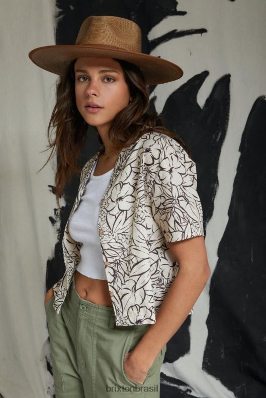 vestuário Brixton linho indo s/s tecido boné branco mulheres 2TDHFZ447
