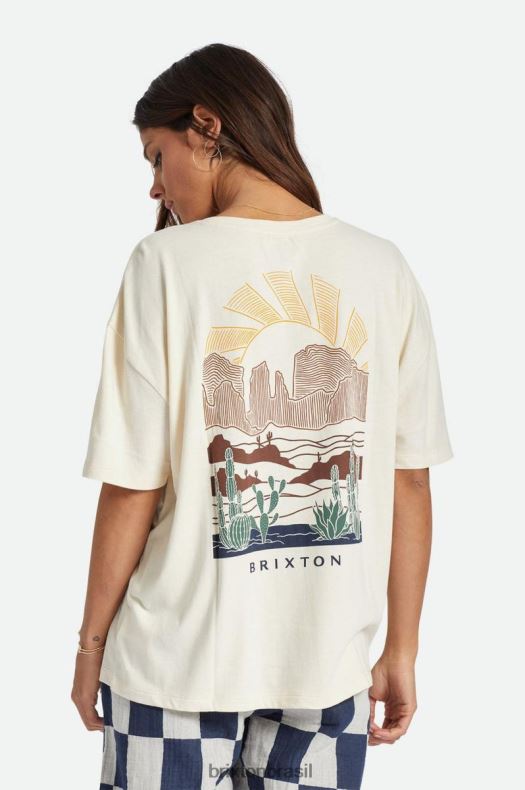 vestuário Brixton Cultive a camiseta oversized do namorado boné branco mulheres 2TDHFZ426